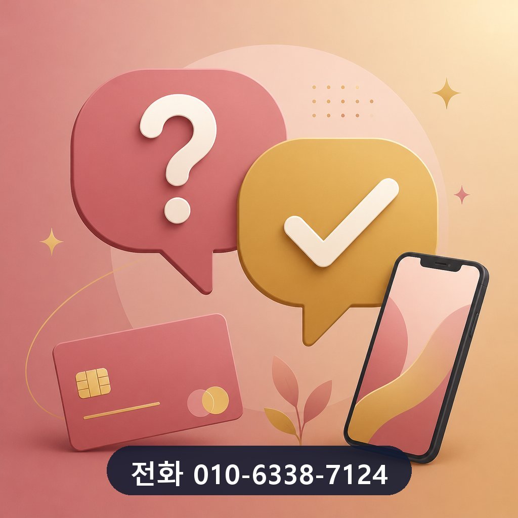 신용카드 현금 결제 자주 묻는 질문 이미지 · 문의 010-6338-7124